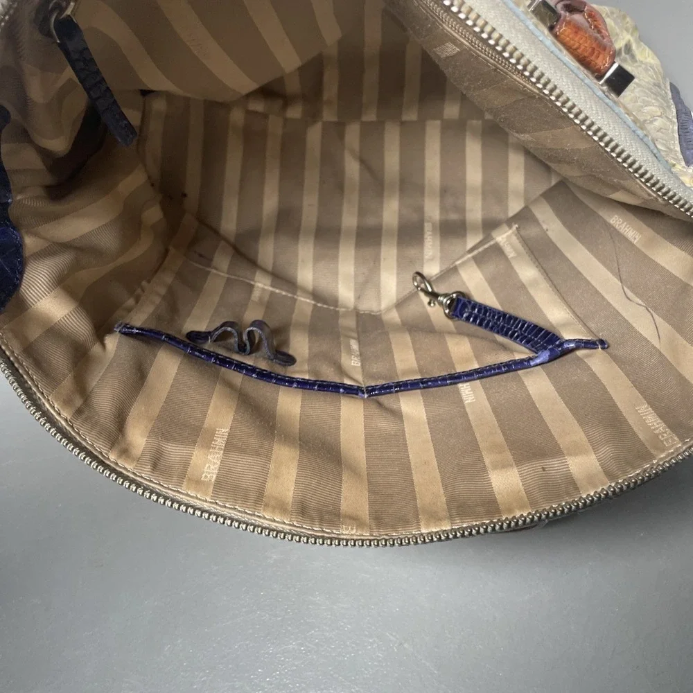 BRAHMIN‎ DUXBURY SATCHEL BAG SNAKESKIN EMBOSSED LEATHER